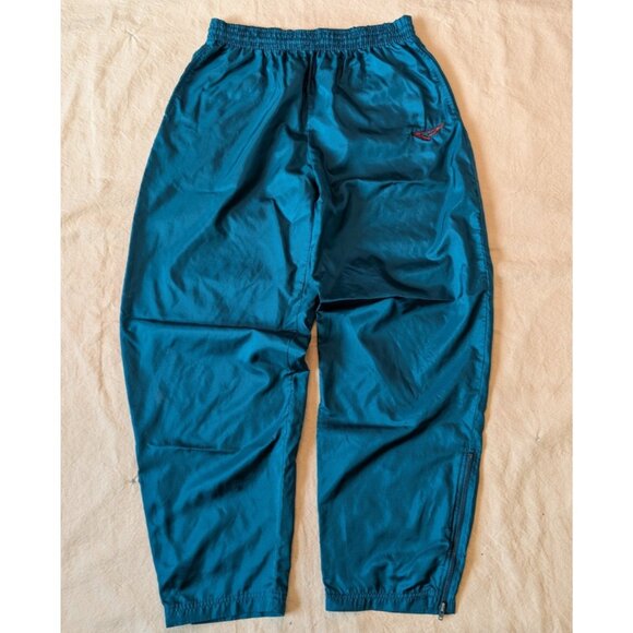 Nike Flight Vintage 90s Michael Jordan Teal Wide Leg Ankle Zip Track Pants Lagre - Picture 1 of 9